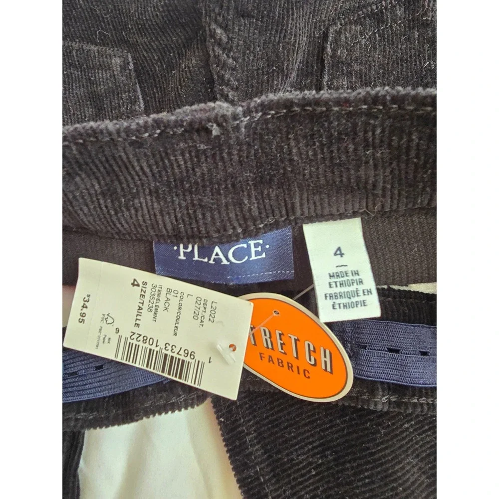 The Children's Place Black Corduroy Pants Stretch Fabric Kids Size‎ 4
